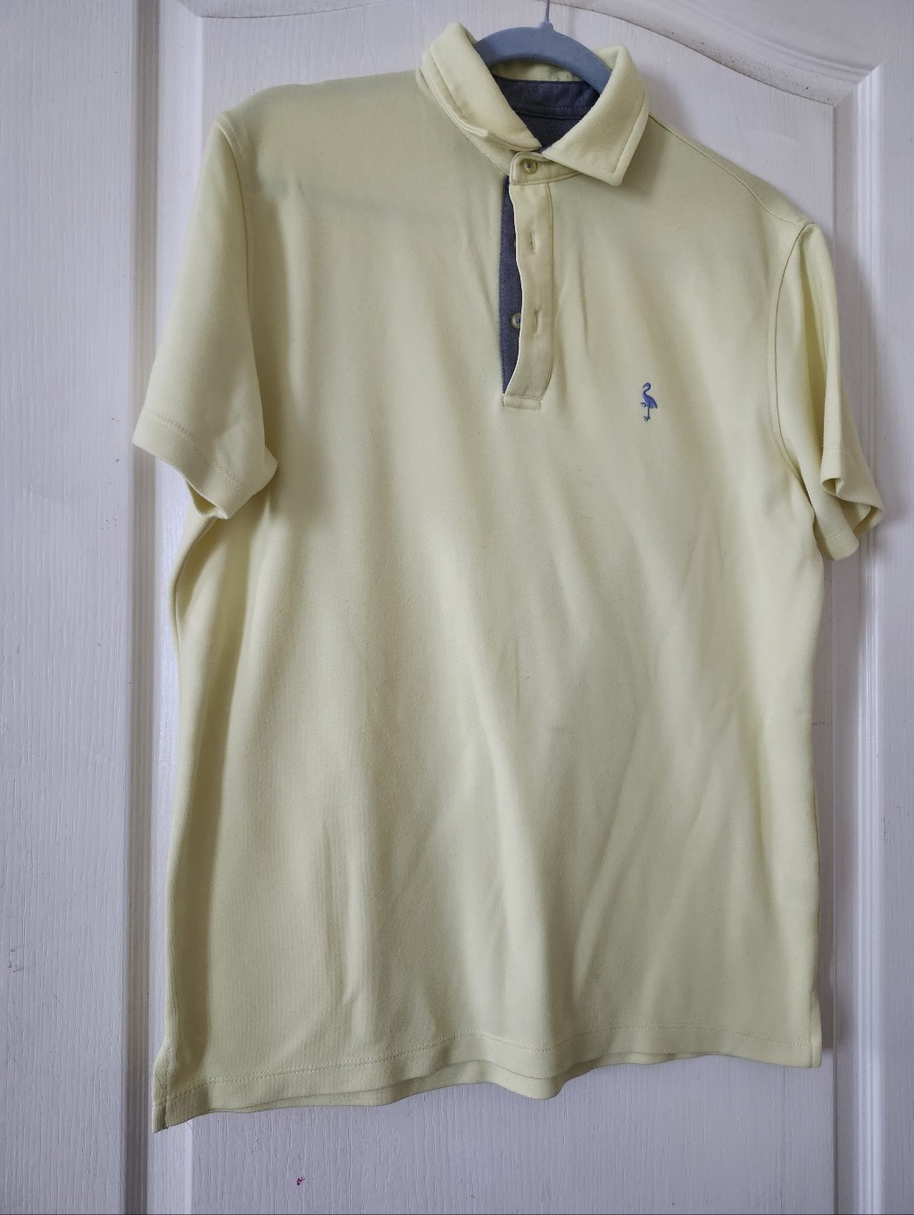 Mens Tailor Byrd Polo Shirt  Light Yellow With Contrast Placket
